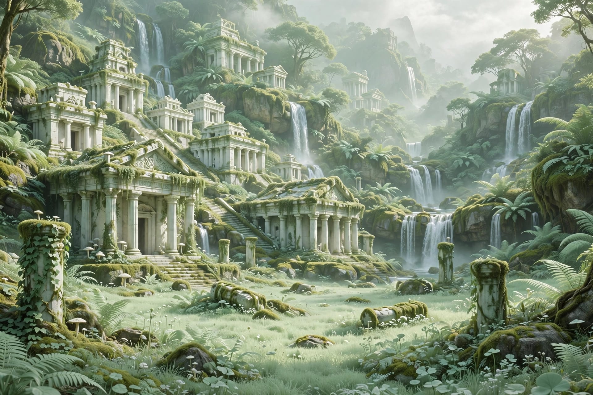 Templi di Lemuria immersi nella vegetazione