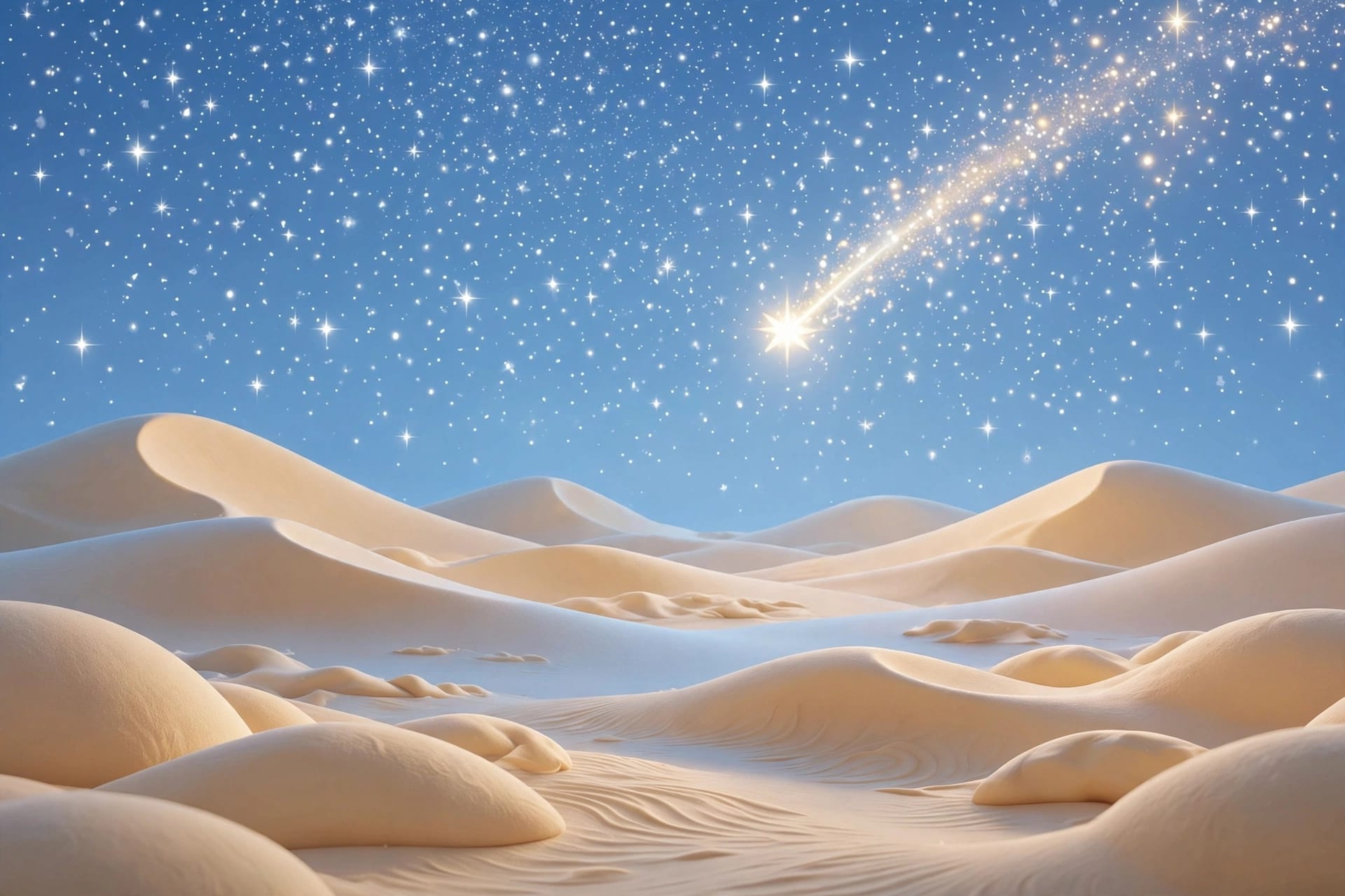 Stella cometa su dune di sabbia