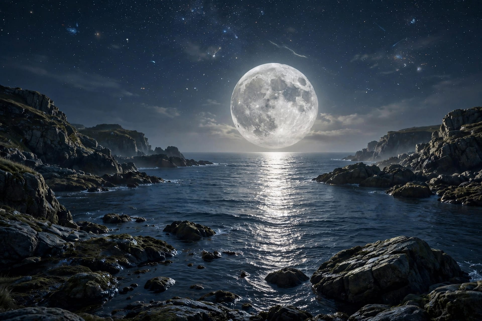 Luna piena sul mare