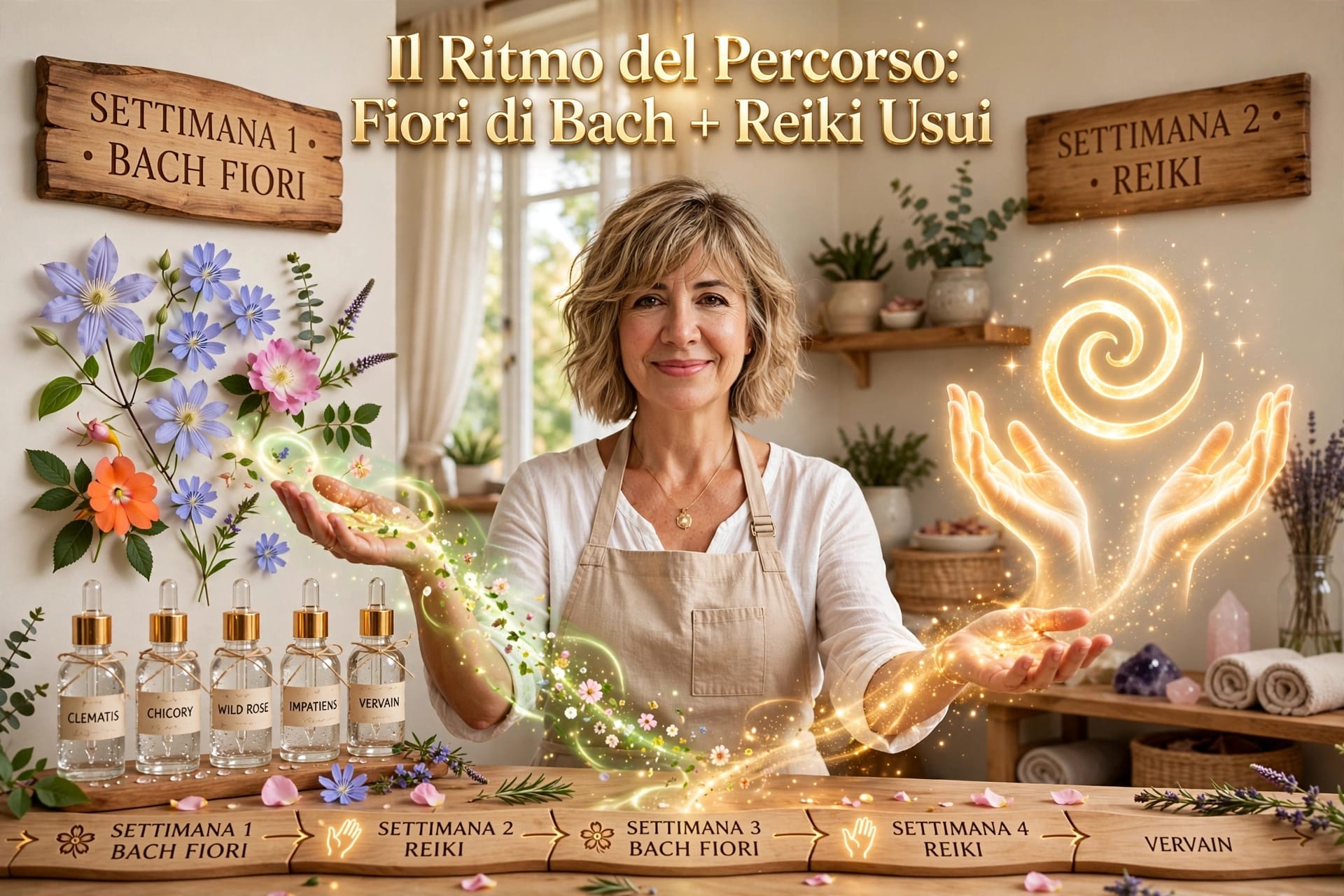 Il ritmo del percorso: settimane alternate fra Fiori di Bach e Reiki Usui